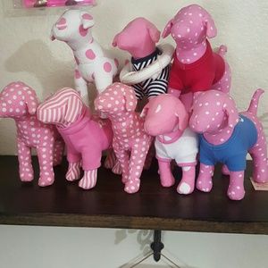Set of vintage victorias secret pink dogs